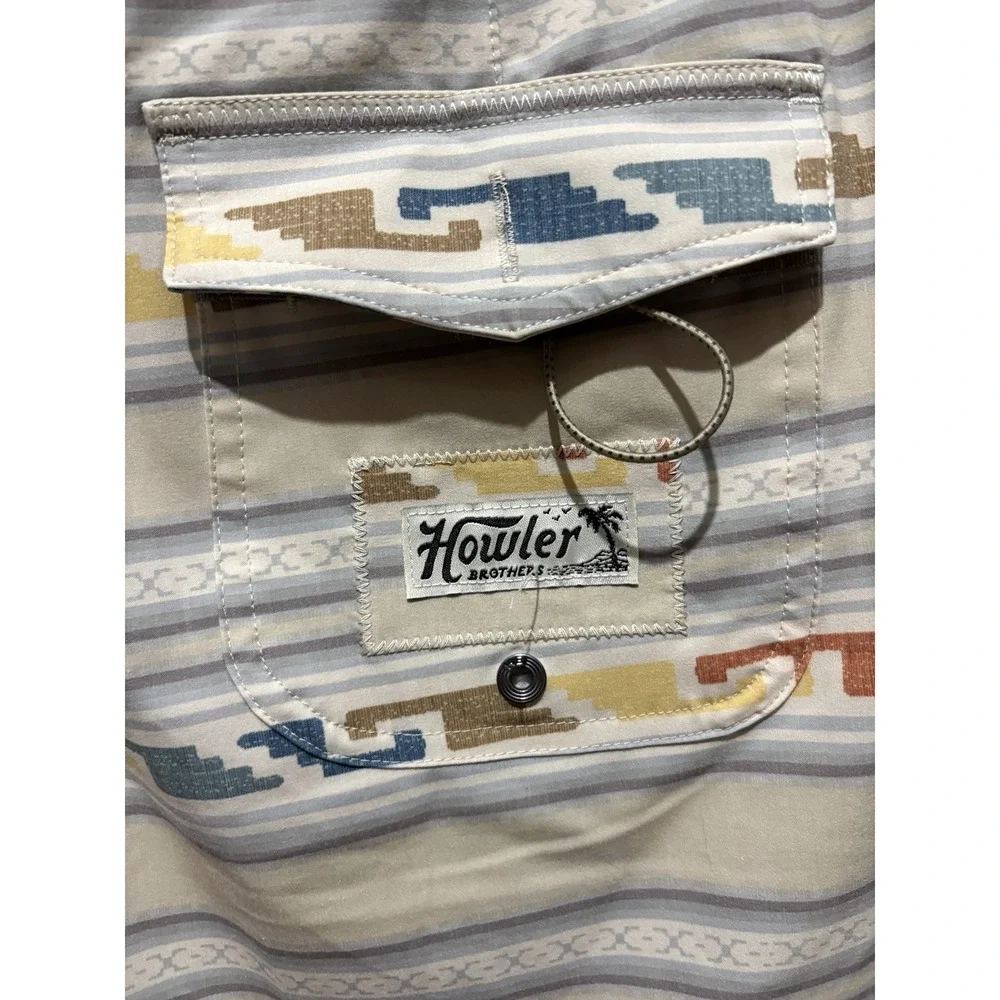 Faherty Bruja Board Shorts Temple Tracks Sand Size 34 NWT